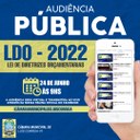 Câmara realizará audiência pública online sobre a Projeto de Lei LDO 2022