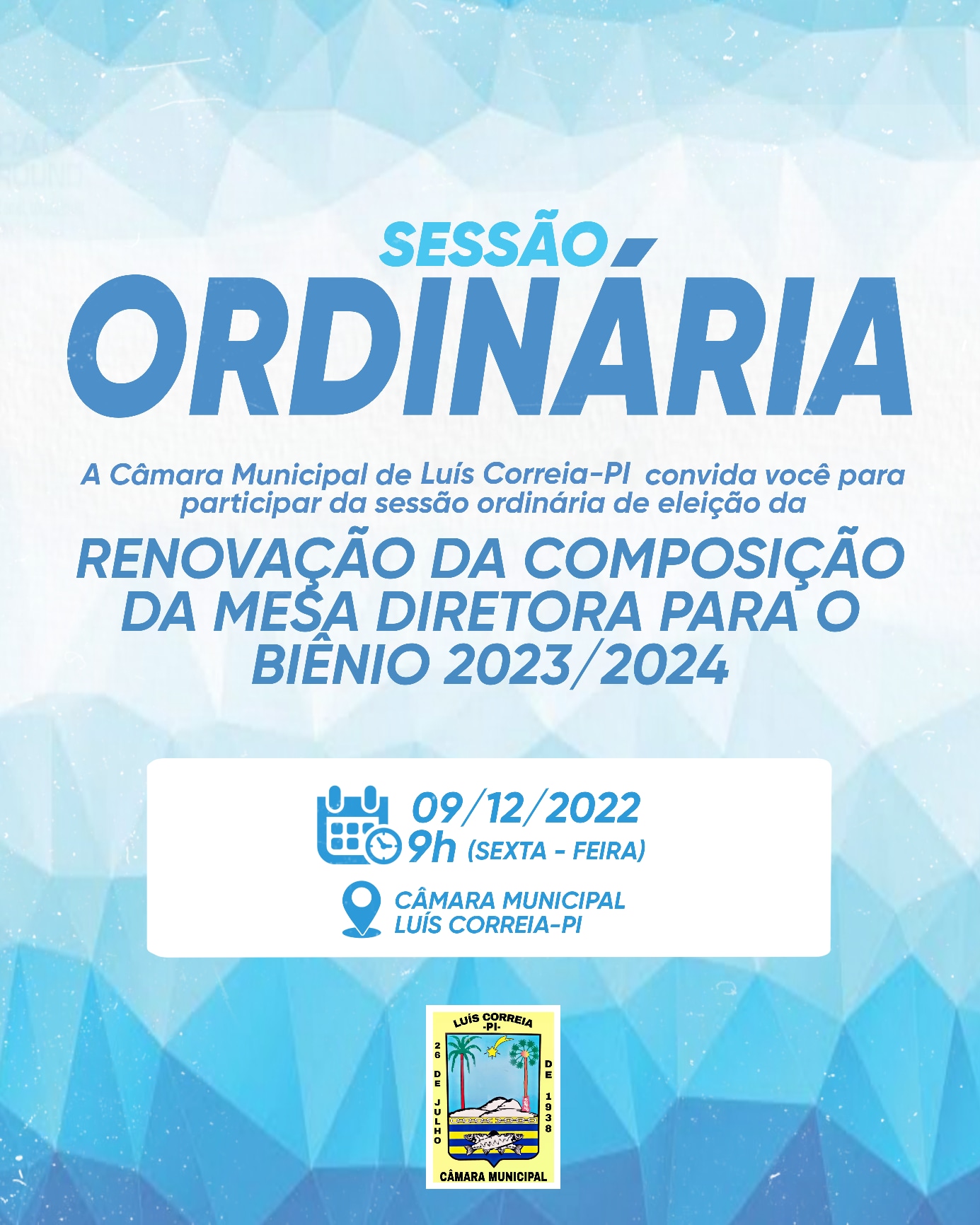 Convite Eleição Mesa Diretora Biênio 2023-2024