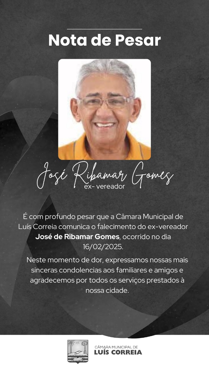 Nota de Falecimento ex-vereador José Ribamar Gomes