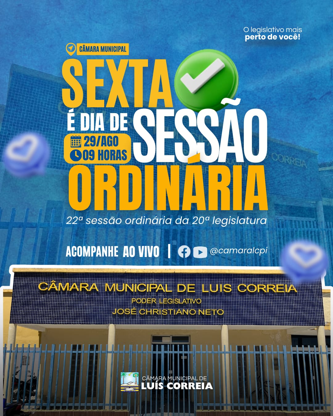 Venha participar da sessão da Câmara Municipal!